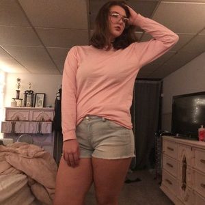 baby pink Obey long sleeve shirt